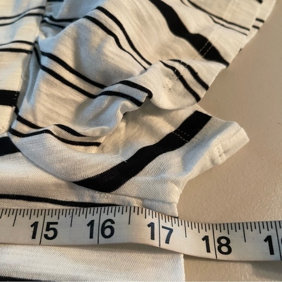 Vince Camuto Waterline Stripe Square Neck Top White Stripe XS 100% Cotton - Picture 8 of 9